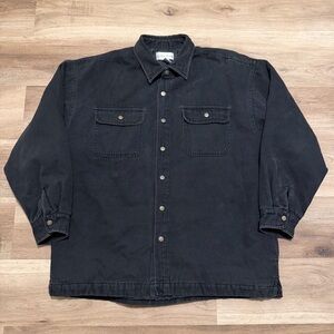 Vintage Anchor Blue Men’s Quilted Work Jacket Black Canvas Size XL